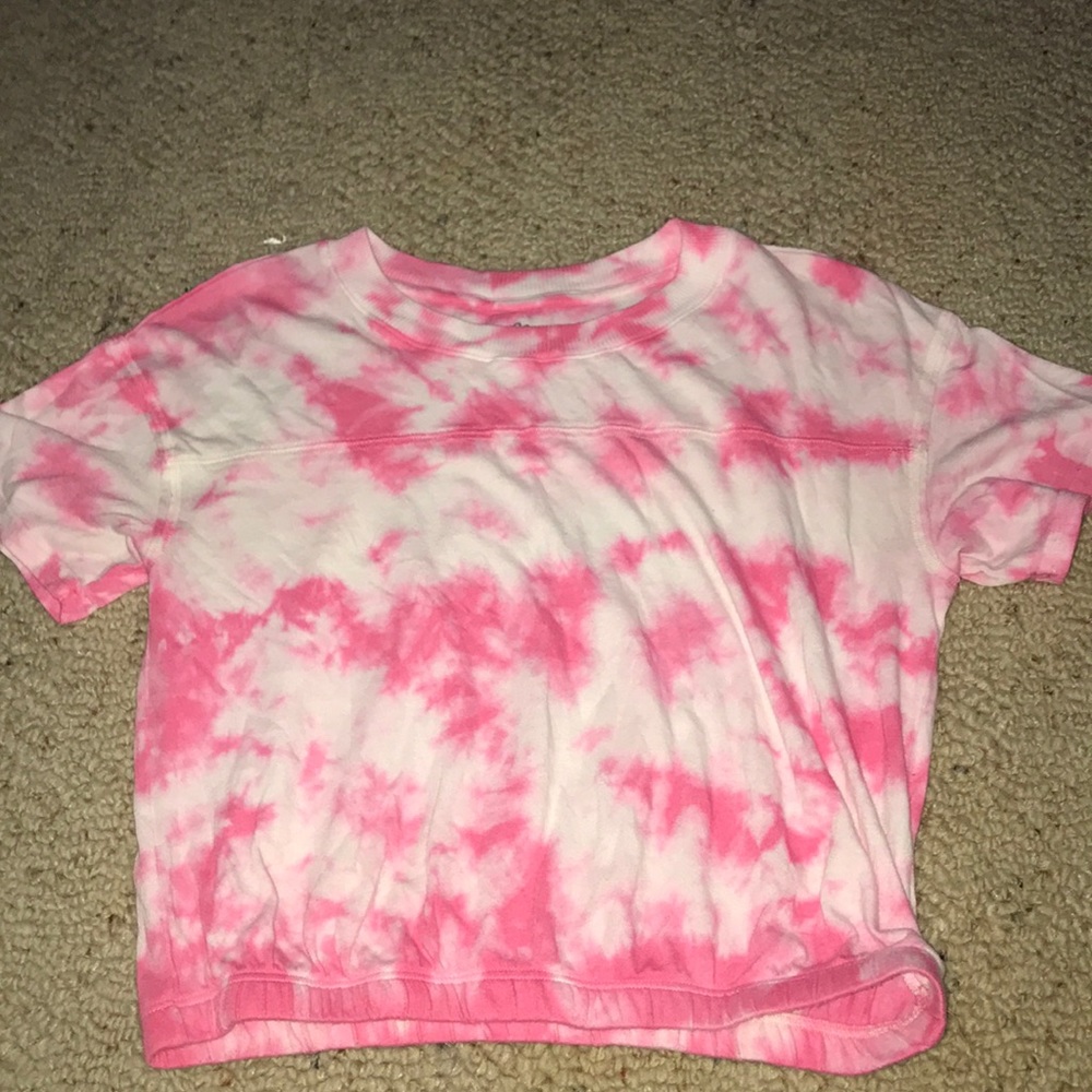 pink and white tie dye shirt